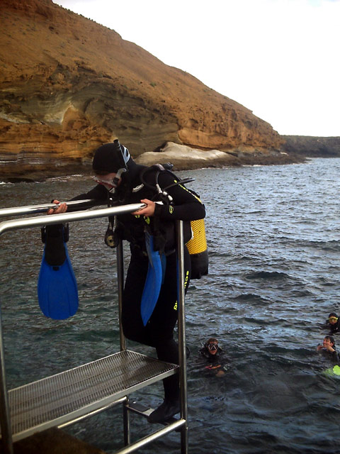 Kathleen beim Einstieg