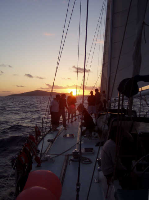 Sonnenuntergang an Bord